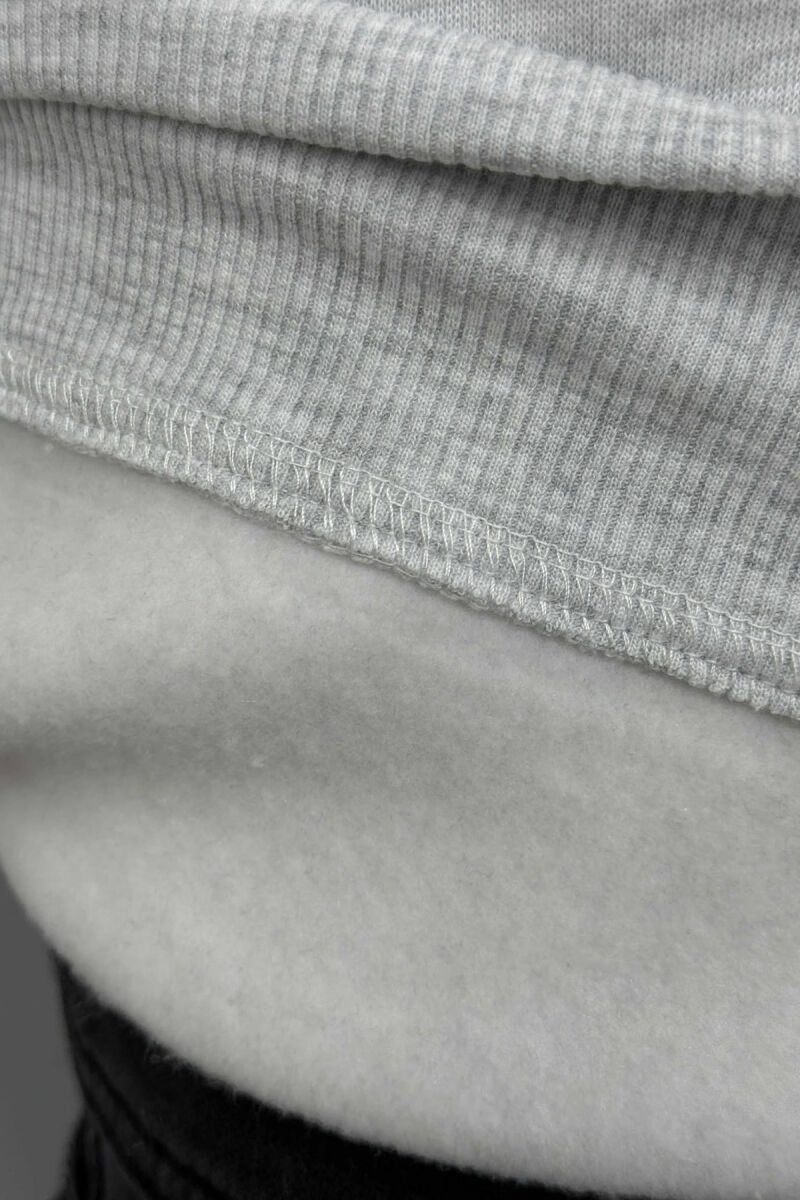 FLUFFY ROUND NECK FRONT WRITTING MEN SWEATSHIRT LIGHT GREY/GZ - 5