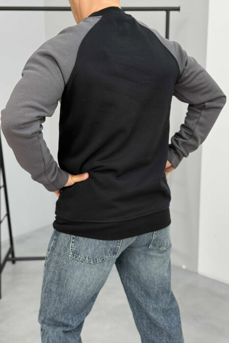 FLUFFY ROUND NECK MEN SWEATSHIRT BLACK/ E ZEZE - 3