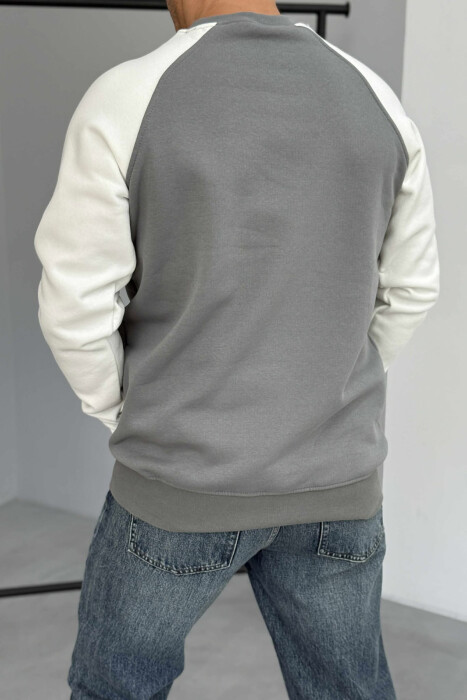FLUFFY ROUND NECK MEN SWEATSHIRT GREY/GRI - 3