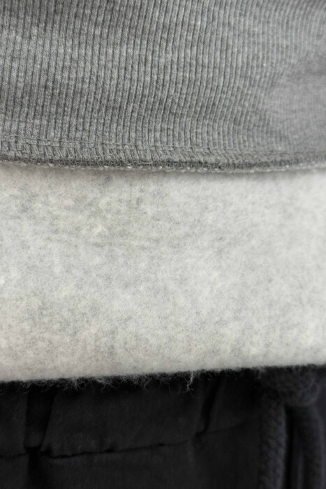 FLUFFY ROUND NECK ONE COLOR MEN SWEATSHIRT GREY/GRI - 3