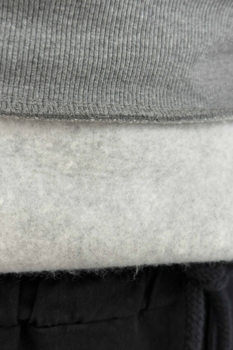 FLUFFY ROUND NECK ONE COLOR MEN SWEATSHIRT GREY/GRI - 3