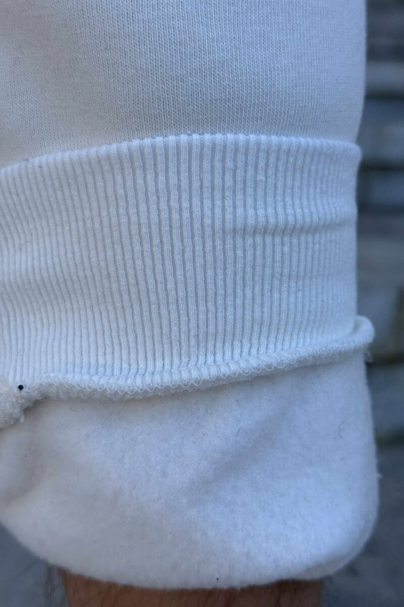 FLUFFY SIDE WRITTINGS MEN JOGGERS CREAM/KREM - 5