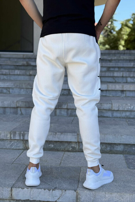 FLUFFY SIDE WRITTINGS MEN JOGGERS CREAM/KREM - 4