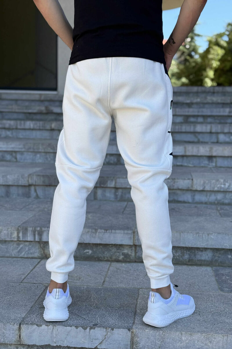 FLUFFY SIDE WRITTINGS MEN JOGGERS CREAM/KREM - 4