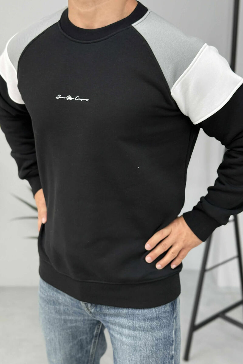 FLUFFY SIMPLE FRONT WRITTING MEN SWEATSHIRT BLACK/ E ZEZE - 2
