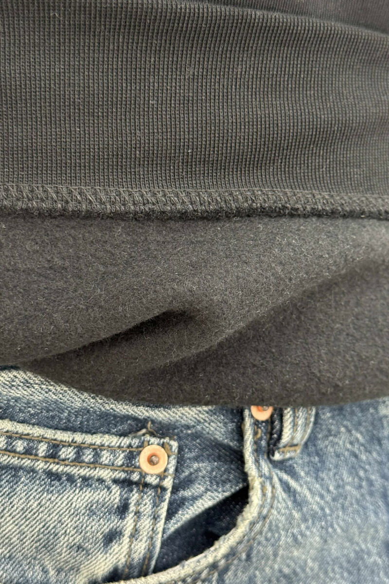 FLUFFY SIMPLE FRONT WRITTING MEN SWEATSHIRT BLACK/ E ZEZE - 3