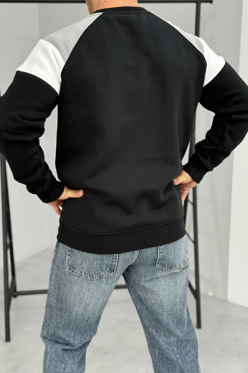 FLUFFY SIMPLE FRONT WRITTING MEN SWEATSHIRT BLACK/ E ZEZE - 4