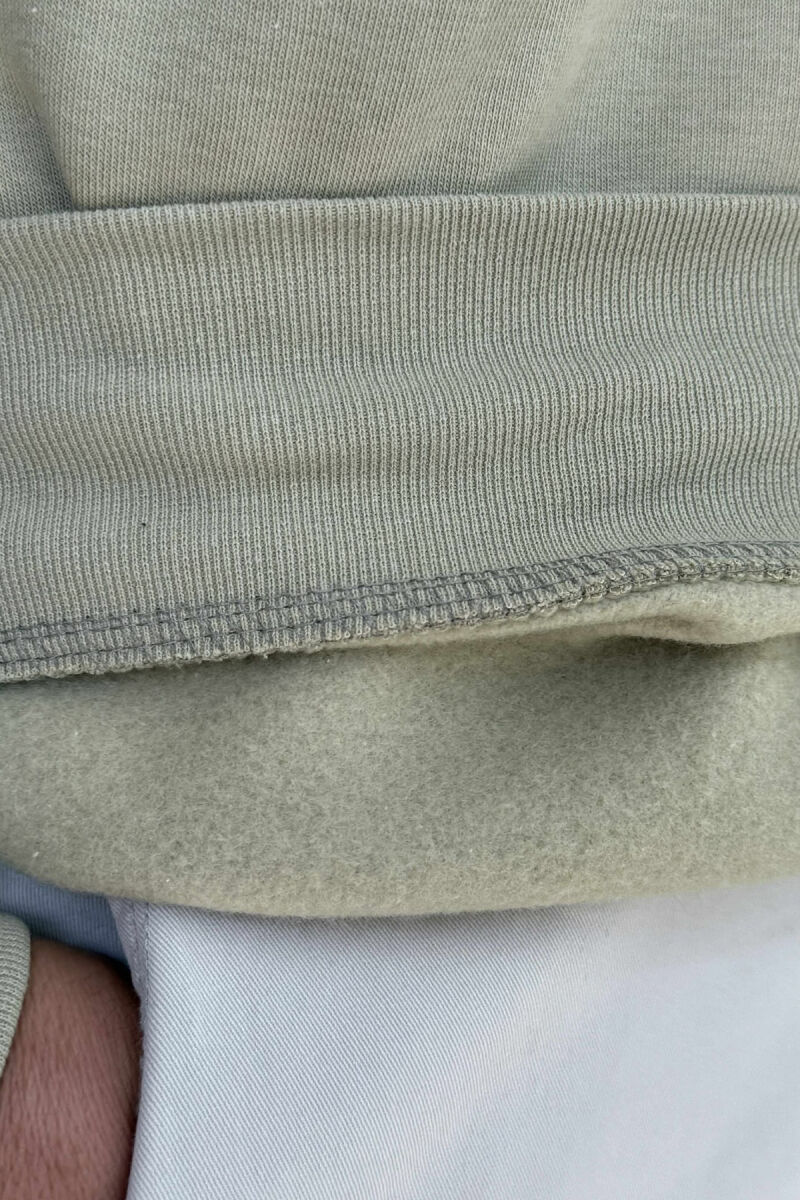 FLUFFY SIMPLE FRONT WRITTING MEN SWEATSHIRT OLIVE/ULLI - 3