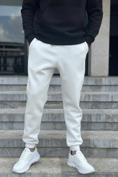 FLUFFY SIMPLE HOODIE+JOGGERS MEN SET BLACK-WHITE/ZEBA - 5