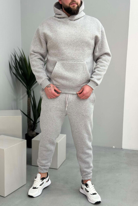 FLUFFY SIMPLE MEN SET IN LIGHT GREY COLOR - 1