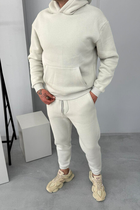 FLUFFY SIMPLE ONE COLOR HOODIE+JOGGER MEN SET BRIGHT GREY/GRI E SHNDRITSHME - 2