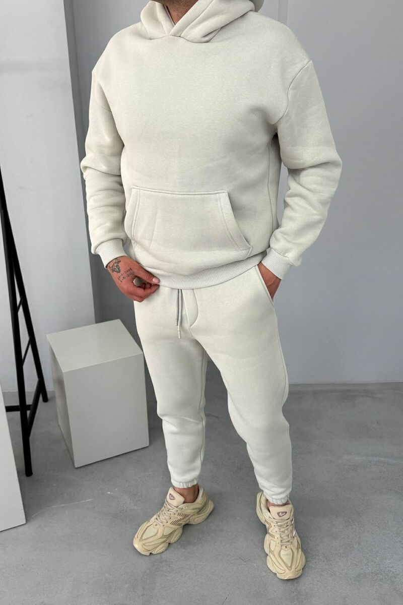 FLUFFY SIMPLE ONE COLOR HOODIE+JOGGER MEN SET BRIGHT GREY/GRI E SHNDRITSHME - 2