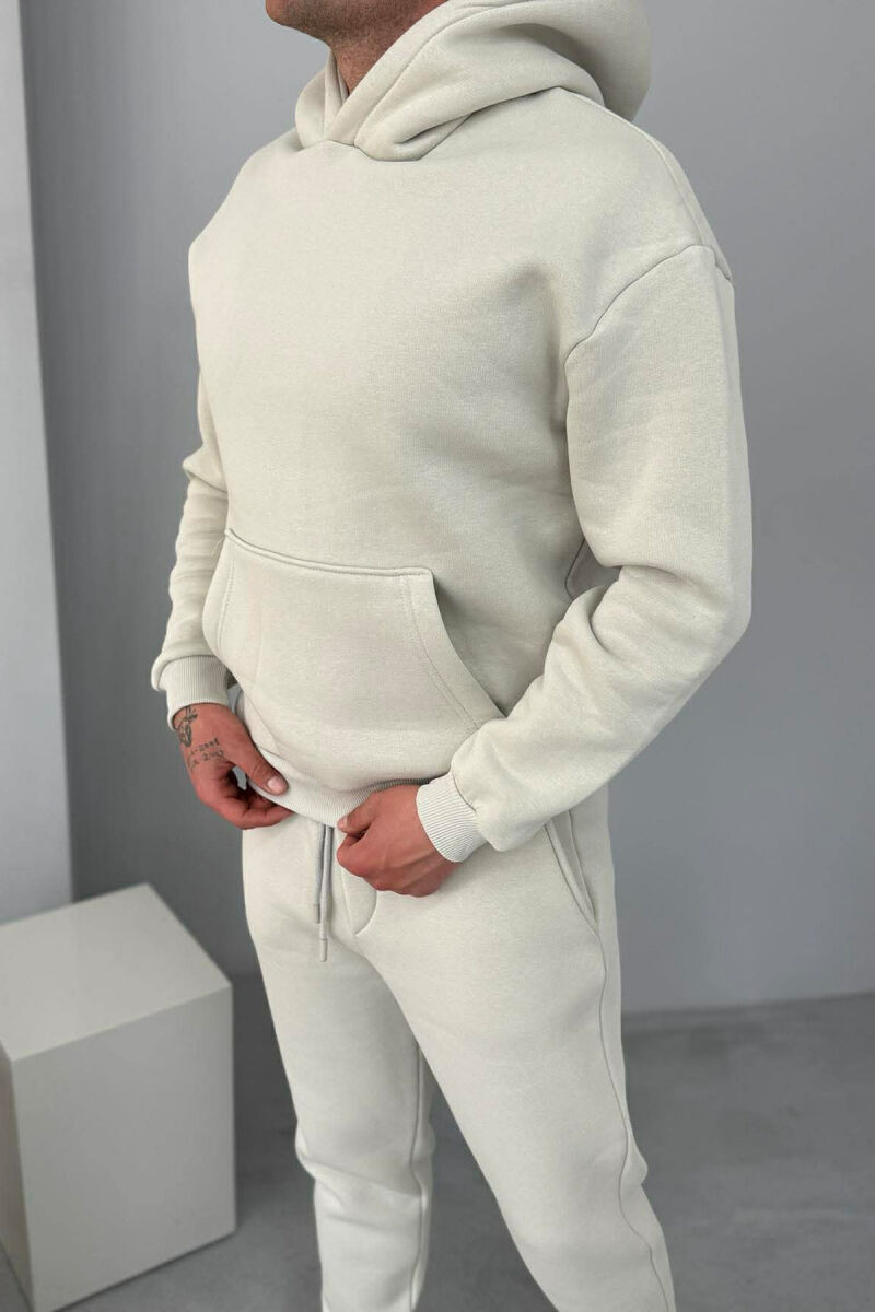 FLUFFY SIMPLE ONE COLOR HOODIE+JOGGER MEN SET BRIGHT GREY/GRI E SHNDRITSHME - 3