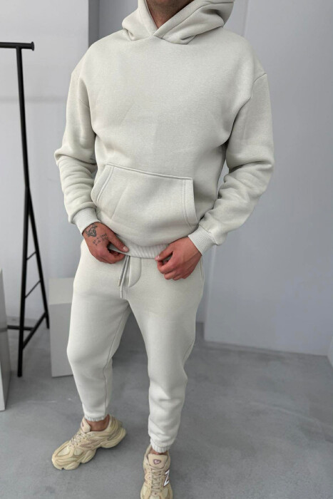 FLUFFY SIMPLE ONE COLOR HOODIE+JOGGER MEN SET BRIGHT GREY/GRI E SHNDRITSHME - 6