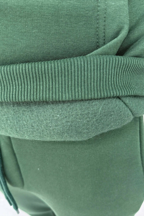 FLUFFY SIMPLE ONE COLOR HOODIE+JOGGER MEN SET LIGHT GREEN/JEZB - 4