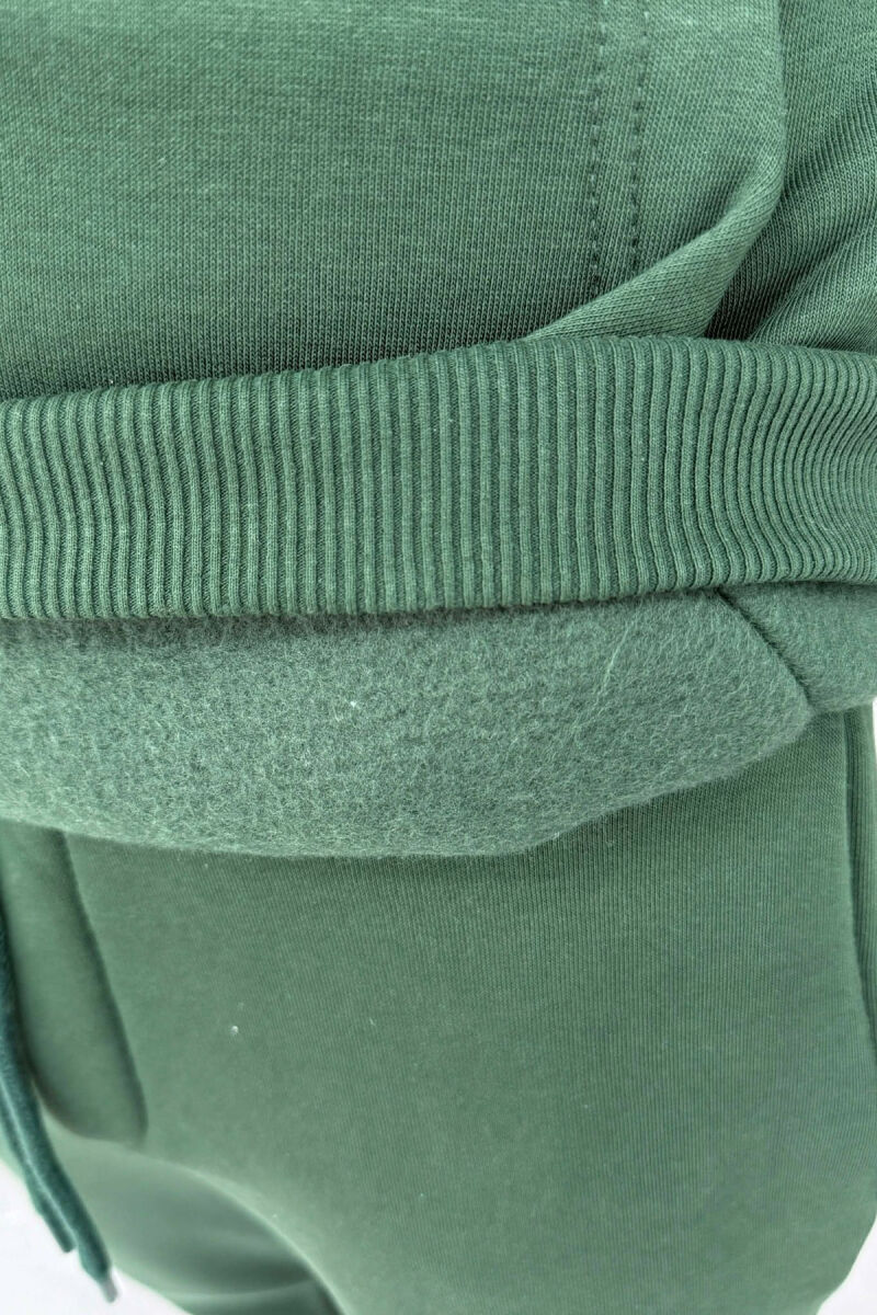 FLUFFY SIMPLE ONE COLOR HOODIE+JOGGER MEN SET LIGHT GREEN/JEZB - 4