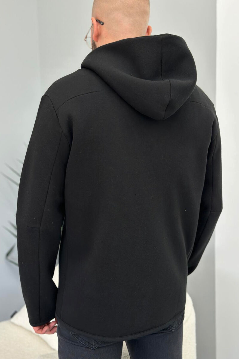 FLUFFY SIMPLE ONE COLOR MAN HODDIE BLACK/ E ZEZE - 5