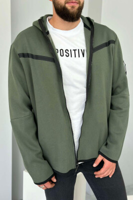 FLUFFY SIMPLE ONE COLOR MAN HODDIE DARK GREEN/JEE 