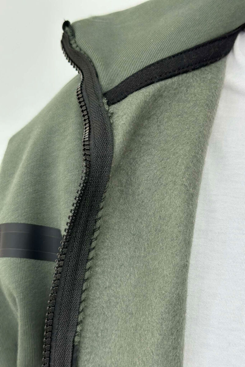 FLUFFY SIMPLE ONE COLOR MAN HODDIE DARK GREEN/JEE - 5