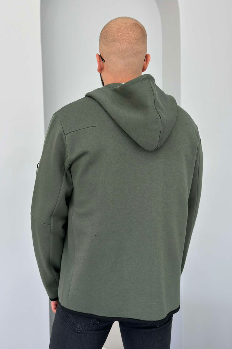 FLUFFY SIMPLE ONE COLOR MAN HODDIE DARK GREEN/JEE - 6