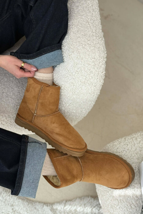 FLUFFY SIMPLE ONE COLOR WOMEN UGG BROWN/KAFE - 6