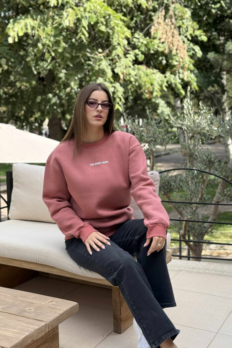 FLUFFY SIMPLE SMALL FRONT WOMEN HOODIE VINEGAR/UTHULL - KLAUDIO FASHION