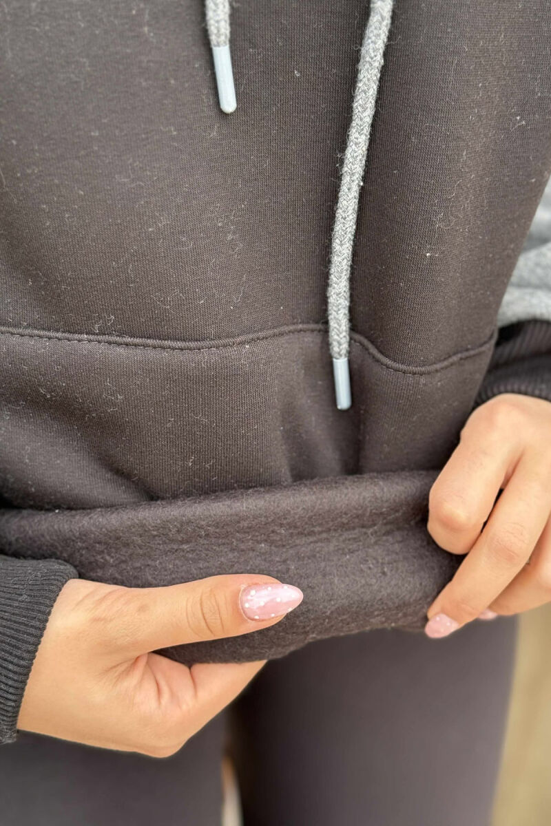 FLUFFY SIMPLE SMALL LOGO WOMEN HOODIE BLACK/ E ZEZE - 5