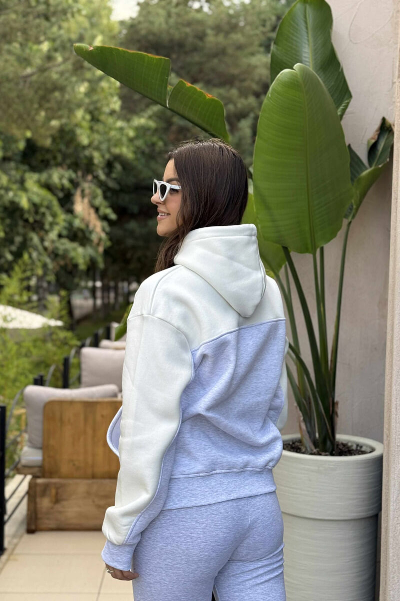 FLUFFY SIMPLE SMALL LOGO WOMEN HOODIE LIGHT GREY/GZ - 3