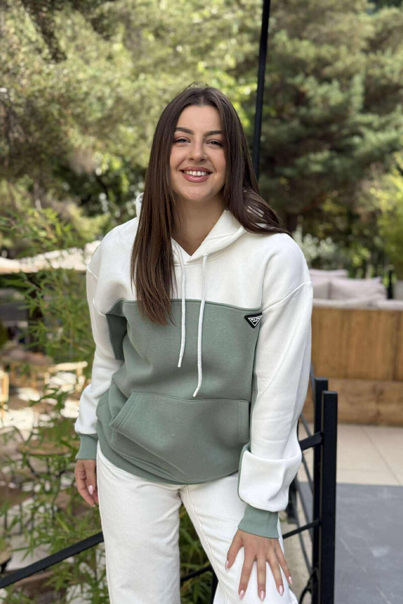 FLUFFY SIMPLE SMALL LOGO WOMEN HOODIE MINT/MENTE - 2