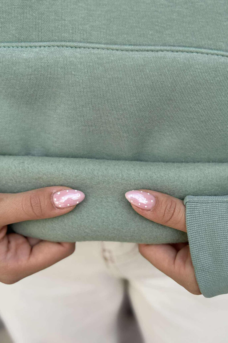 FLUFFY SIMPLE SMALL LOGO WOMEN HOODIE MINT/MENTE - 5