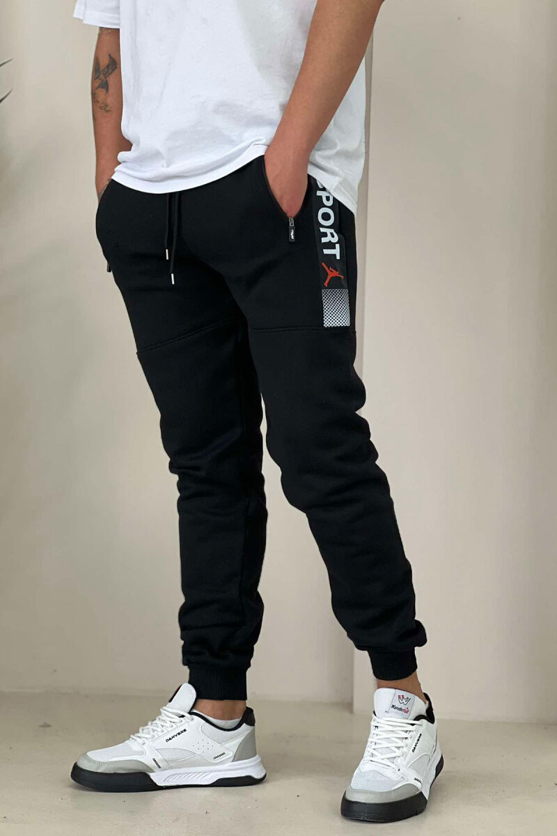 FLUFFY SPORT MEN SWEATPANTS BLACK/ E ZEZE - 1