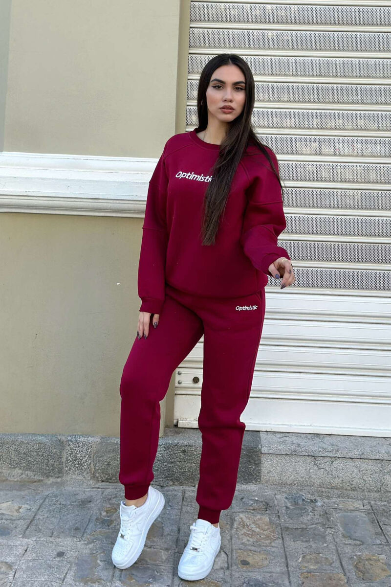 FLUFFY WOMEN SET BURGUNDY/VISHNJE - 1