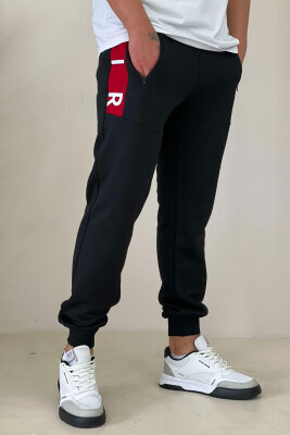 FLUFFY WRITTINGS MEN SWEATPANTS BLACK/ E ZEZE 