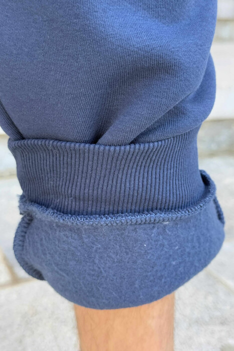 FLUFFY ZIPPER POCKETS MEN JOGGERS BLUE/BLU - 5