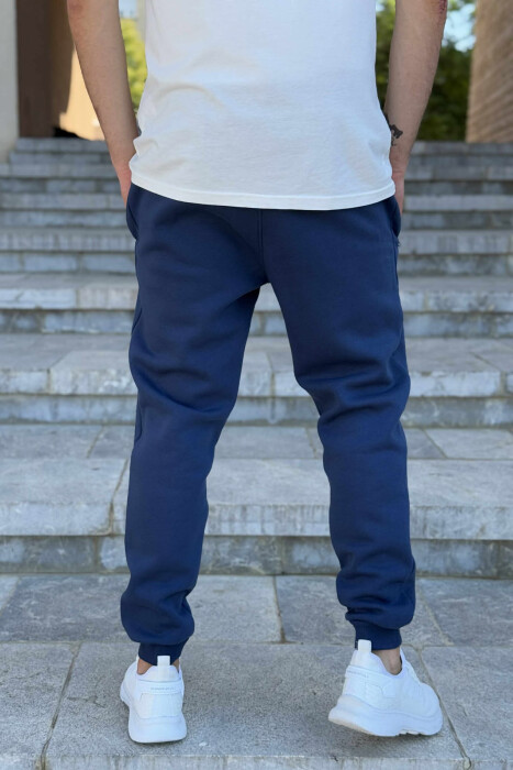 FLUFFY ZIPPER POCKETS MEN JOGGERS BLUE/BLU - 4