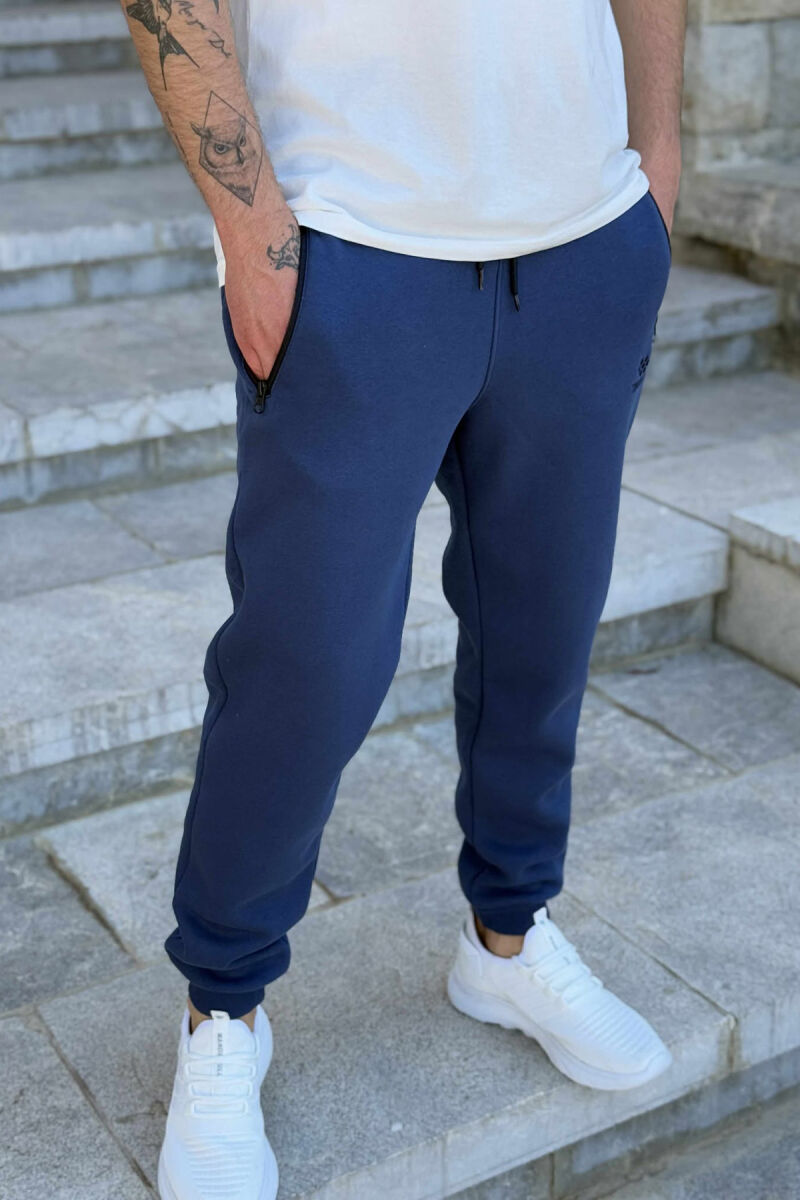 FLUFFY ZIPPER POCKETS MEN JOGGERS BLUE/BLU - 2