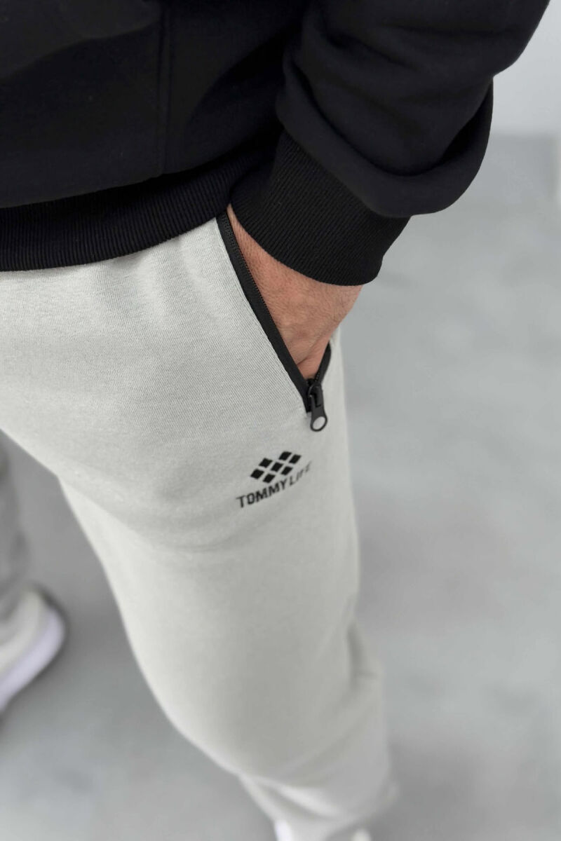 FLUFFY ZIPPER POCKETS MEN JOGGERS LIGHT GREY/GZ - 5