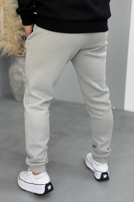 FLUFFY ZIPPER POCKETS MEN JOGGERS LIGHT GREY/GZ - 4
