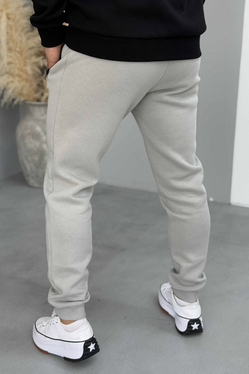 FLUFFY ZIPPER POCKETS MEN JOGGERS LIGHT GREY/GZ - 4