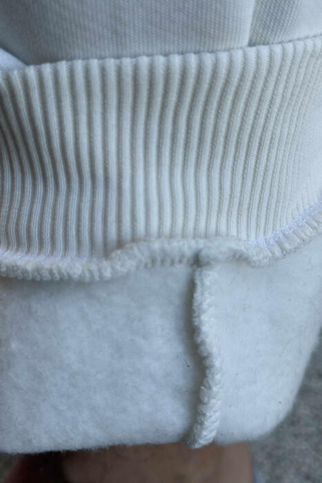 FLUFFY ZIPPER POCKETS MEN JOGGERS WHITE-E BARDHE - 5