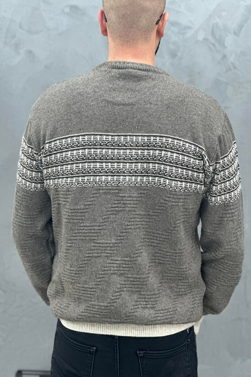 FOUR LINES MAN SWEATER BROWN/KAFE - 2