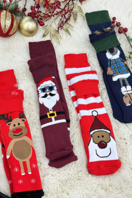 FOUR PAIRS FESTIVE DESIGN CREW SOCKS MULTIPLE/SHNGJ 