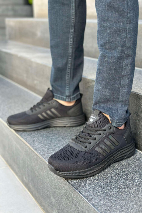FOUR STRIPE DESIGN PLATFORM MEN SNEAKERS BLACK-BLACK/ZZ 