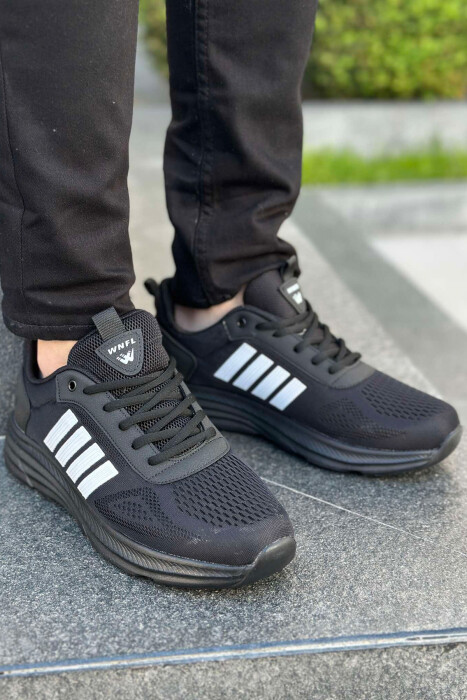 FOUR STRIPE DESIGN PLATFORM MEN SNEAKERS BLACK/ E ZEZE - 1