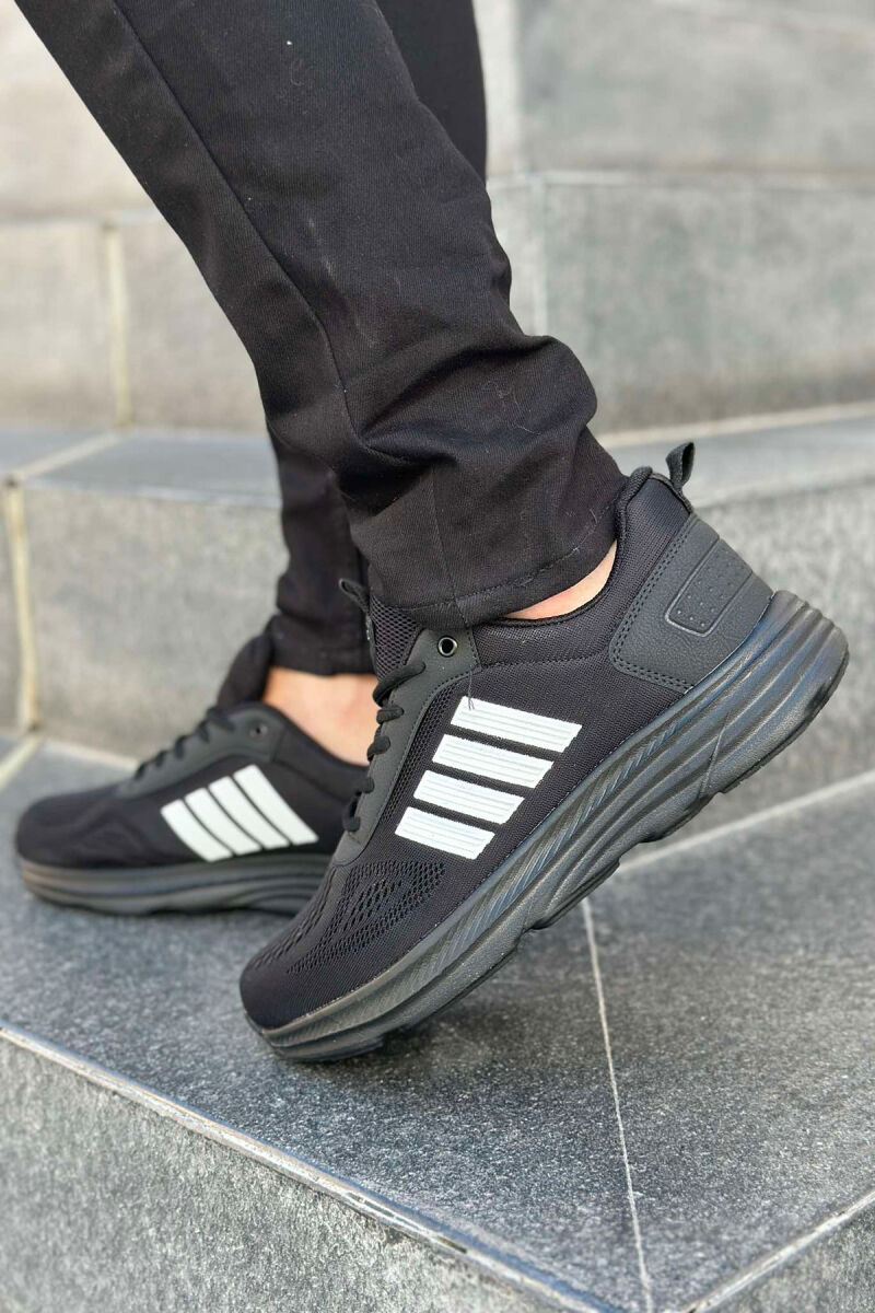 FOUR STRIPE DESIGN PLATFORM MEN SNEAKERS BLACK/ E ZEZE - 2