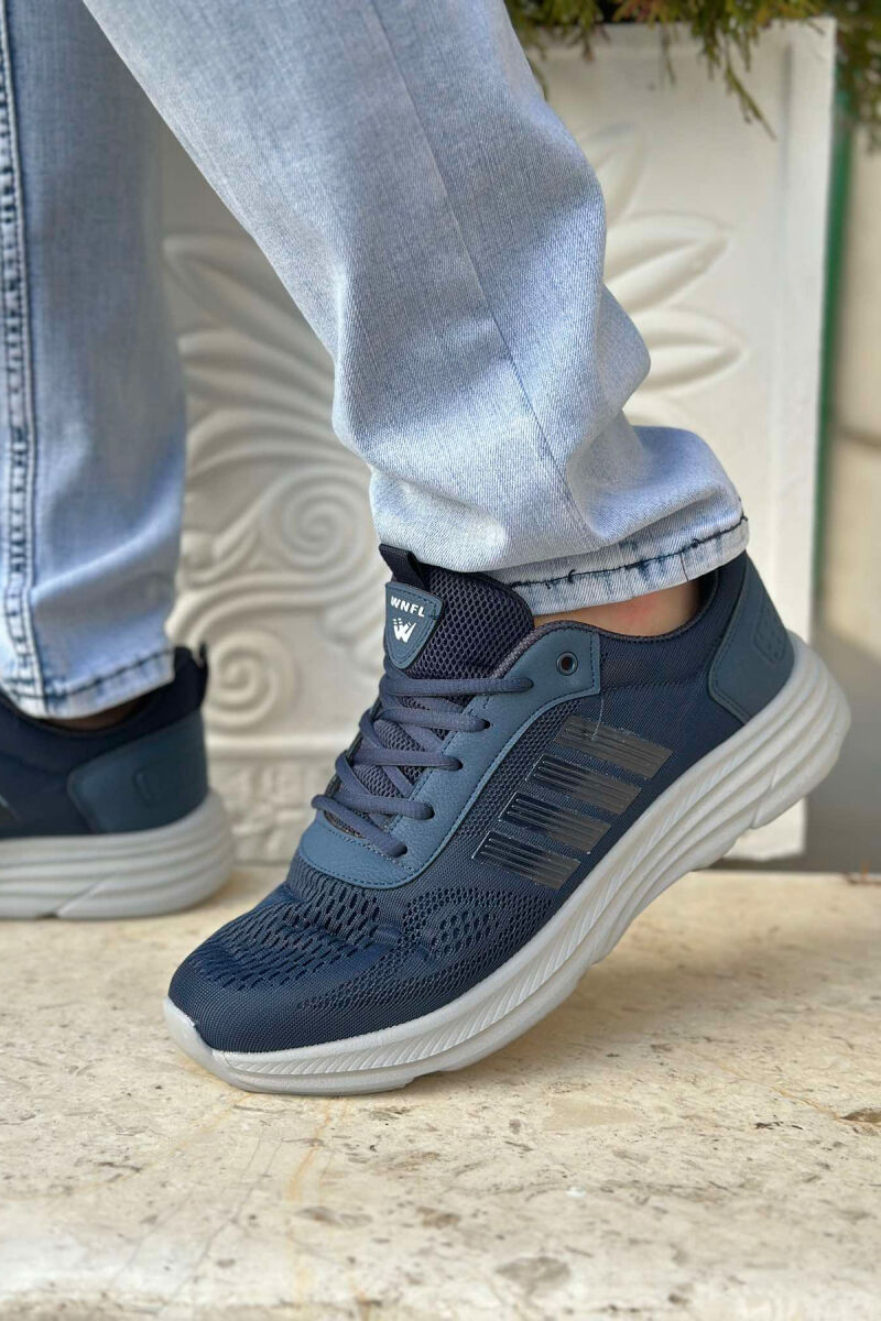FOUR STRIPE DESIGN PLATFORM MEN SNEAKERS BLUE+GREY/ BLU+GRI - 2