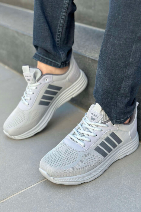 FOUR STRIPE DESIGN PLATFORM MEN SNEAKERS GREY-GREY/GG 