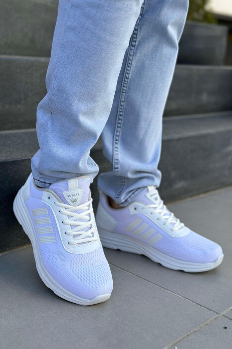 FOUR STRIPE DESIGN PLATFORM MEN SNEAKERS WHITE-E BARDHE 