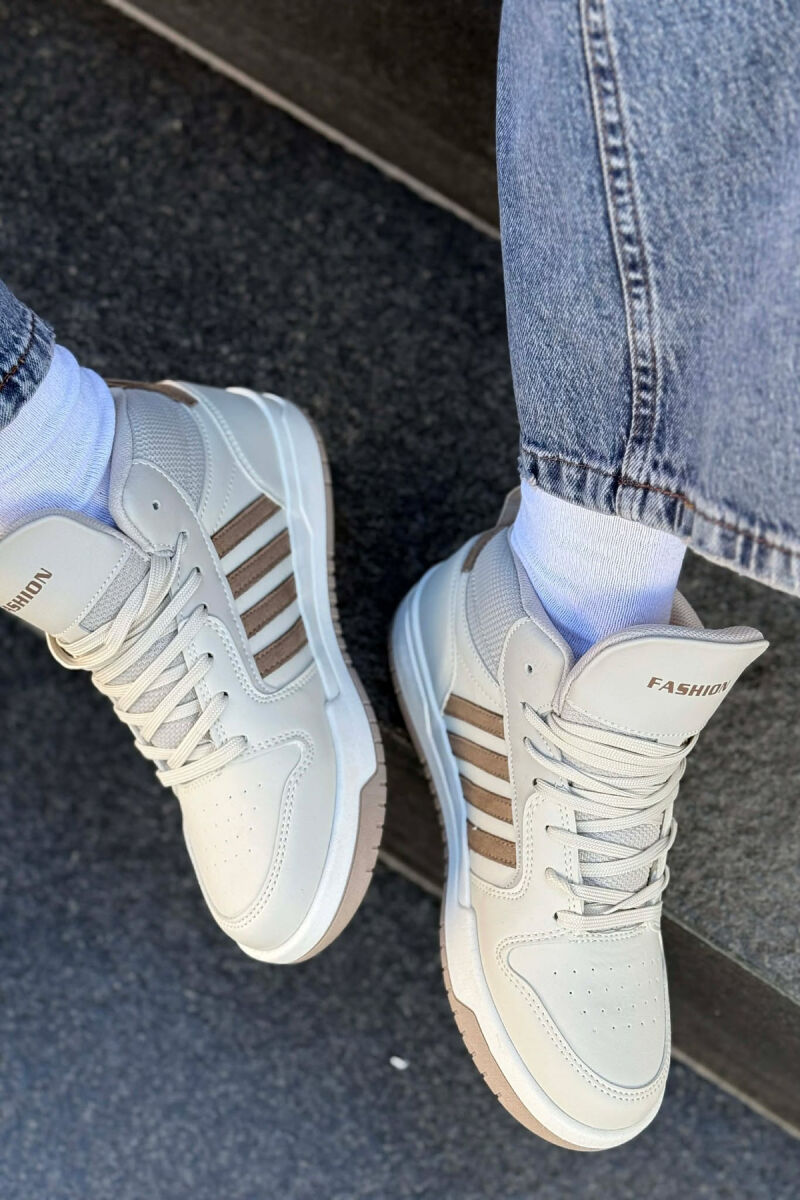 FOUR STRIPES HIGH TOP WOMEN SNEAKERS BEIGE/BEZHE - 2