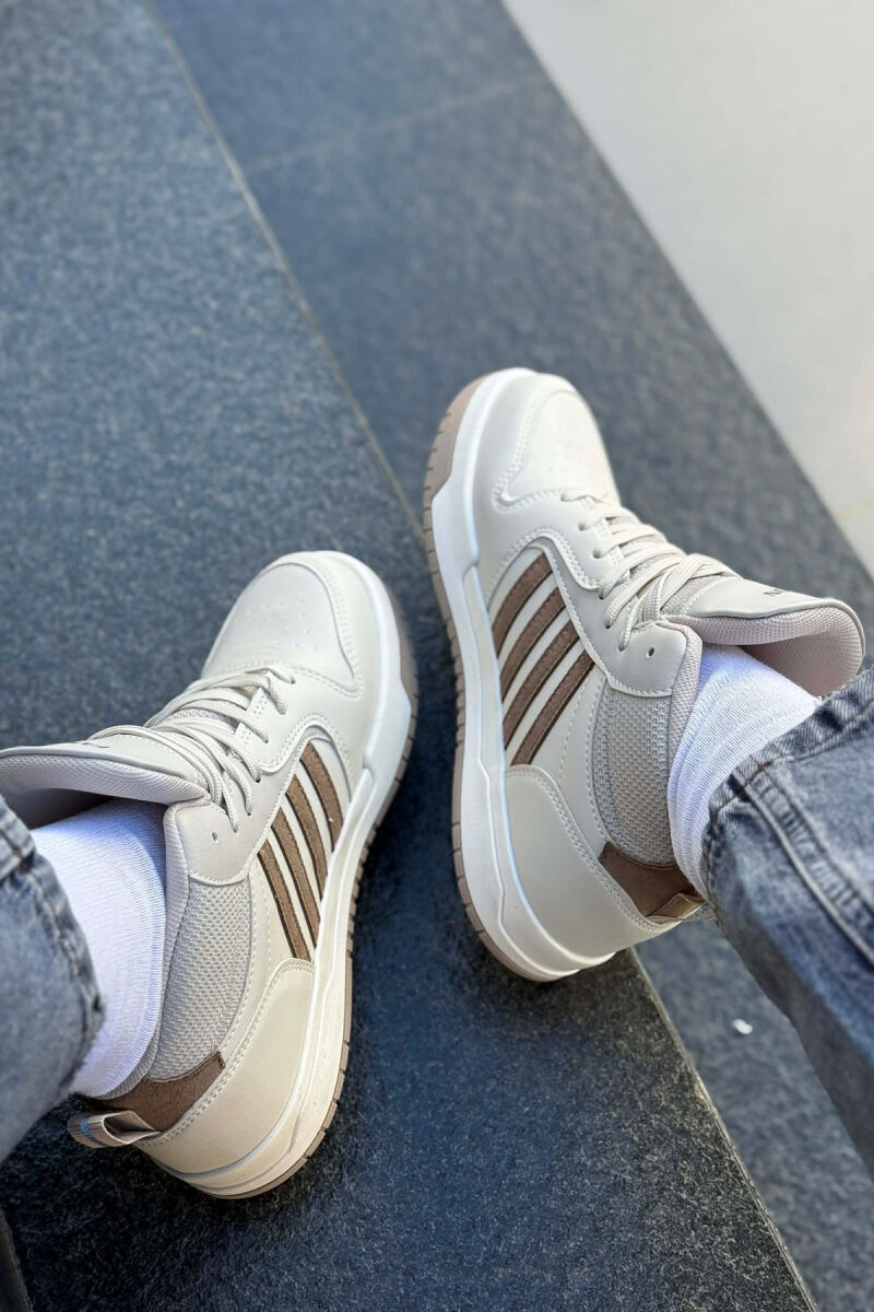 FOUR STRIPES HIGH TOP WOMEN SNEAKERS BEIGE/BEZHE - 6